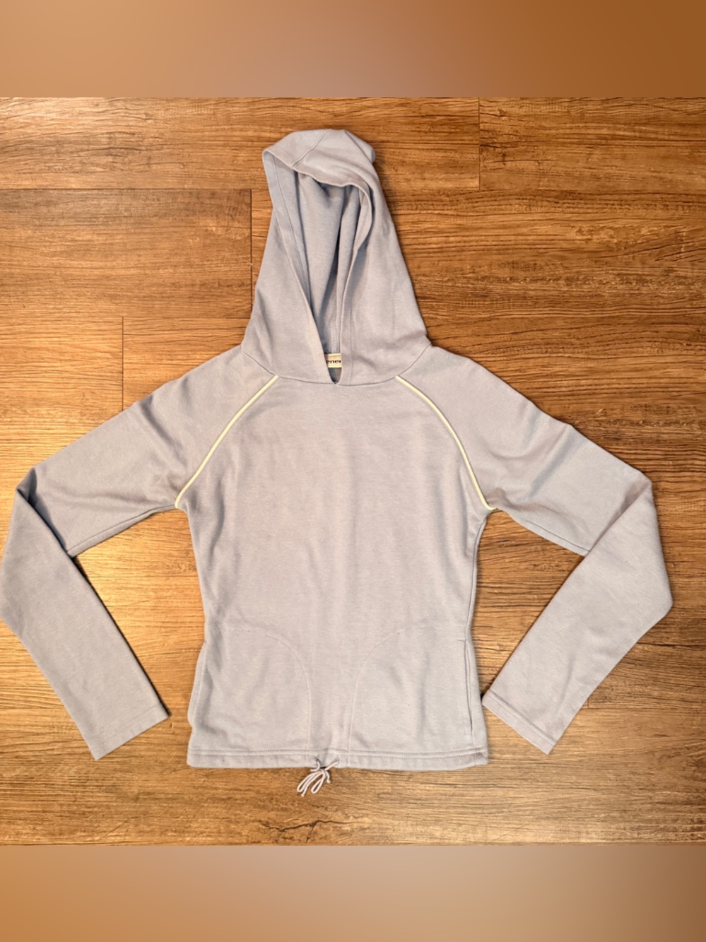 Energie Pale Blue Hooded Pullover with Contrast Piping